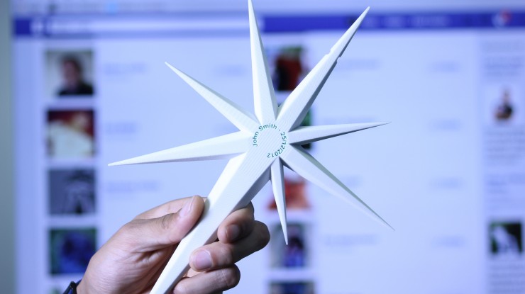 facebook star social media data sculpture