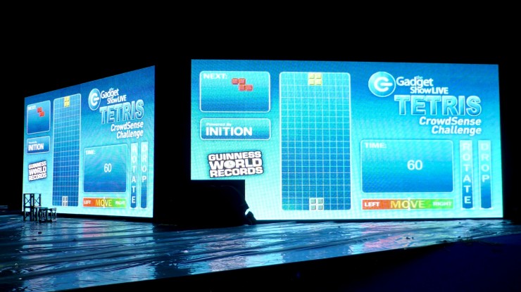 world record tetris crowd game gadget show live inition london